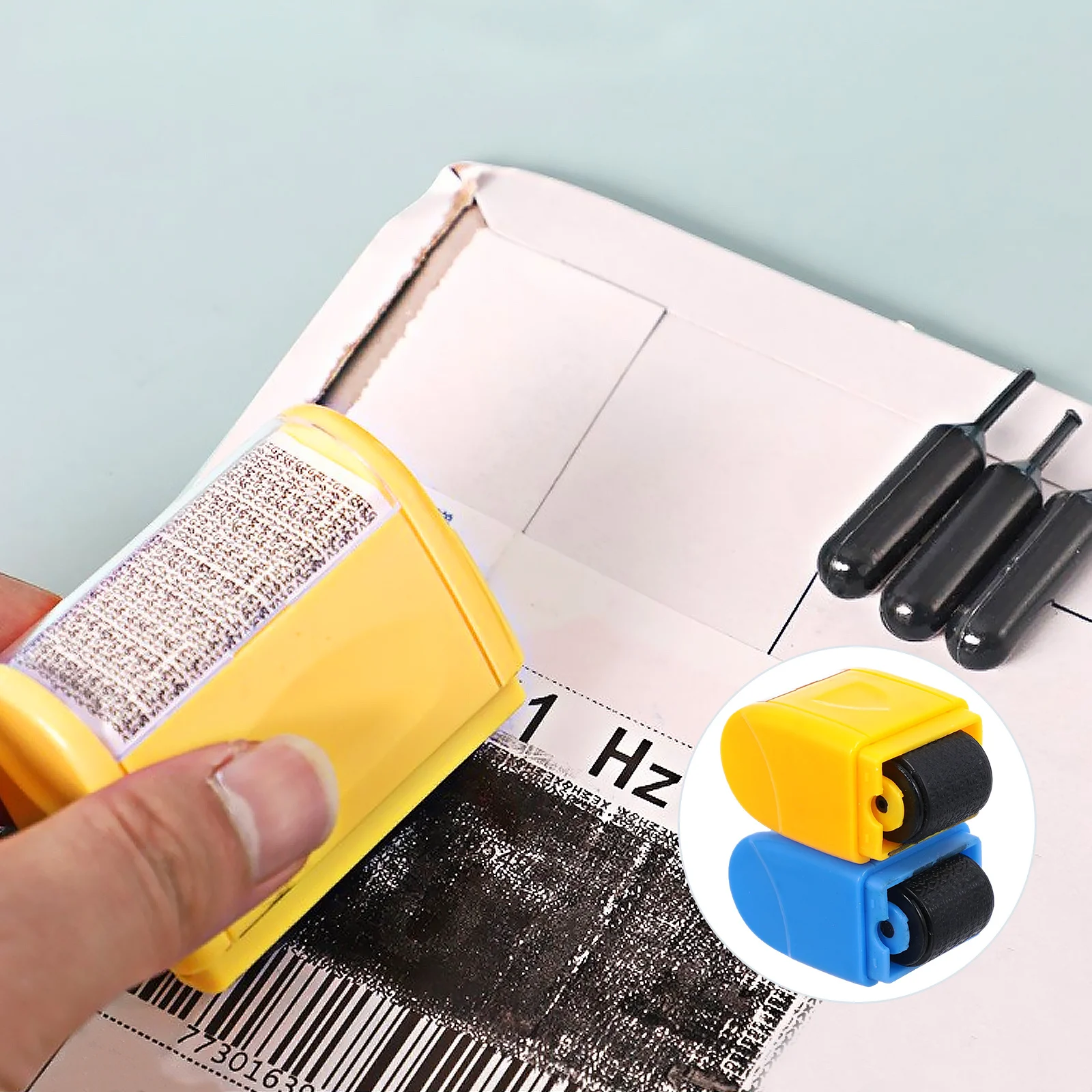2Pcs Compact Confidential Stamps Waterproof Reusable Garbled Seals for Protecting Personal Data and Mail Security