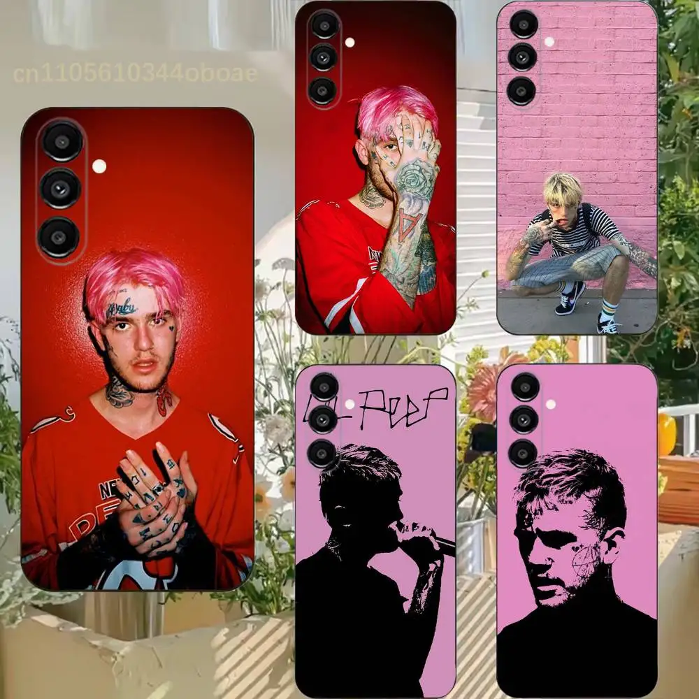Чехол для телефона Singer L-Lil Peep для Samsung S25, 24, 21, 22, 23, 20, S30, Ultra, Plus, Fe, Lite, Note, 5G, черный, мягкий.