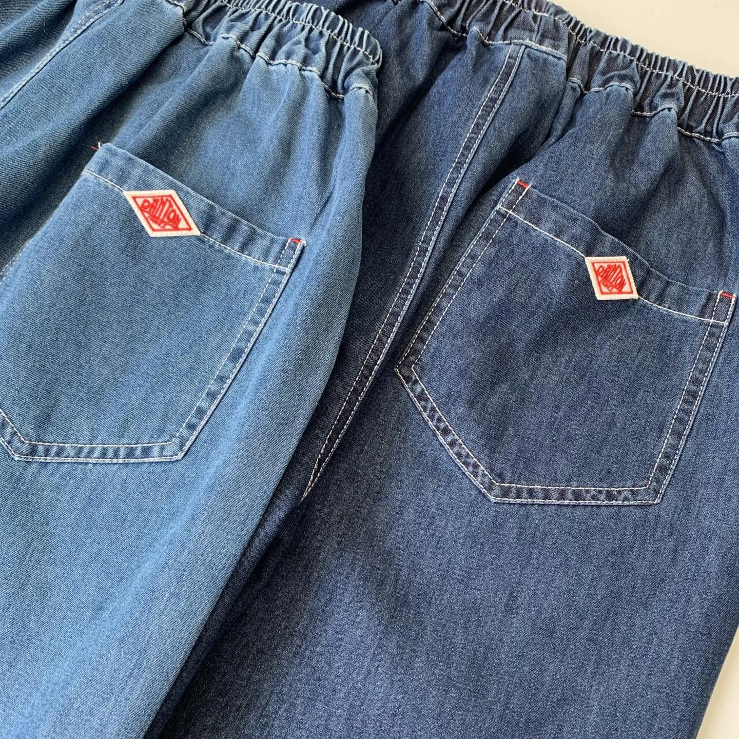 Casual Vintage Japanese Sle Women's Jeans Elastic Waist Nine-Piece Pants Spring Summer Faion Straight Leg Trousers