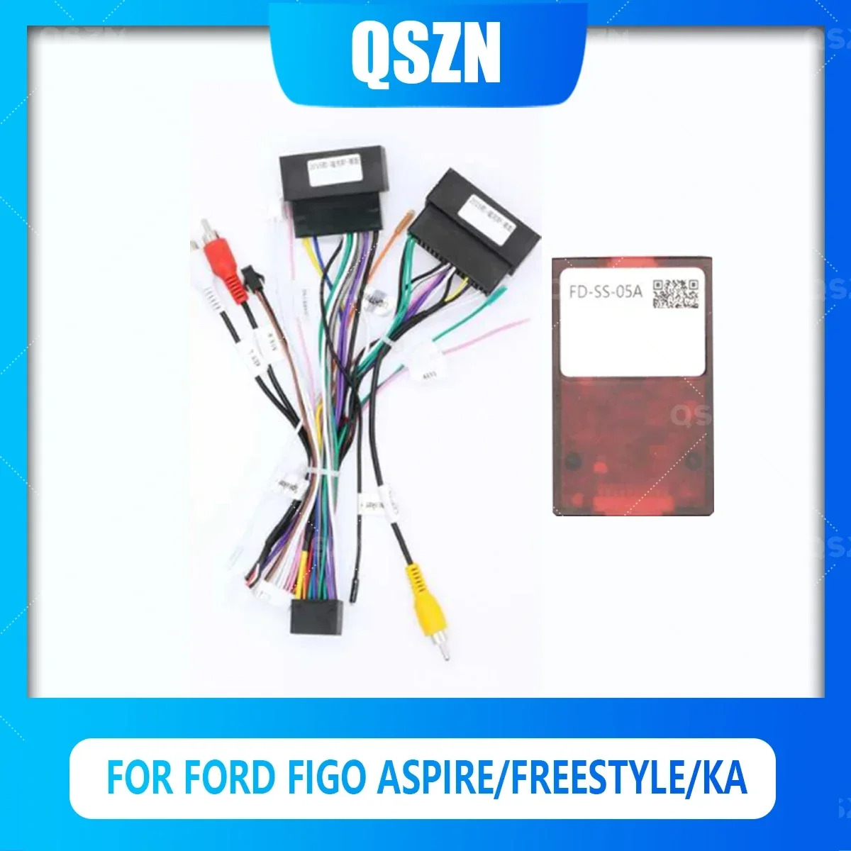 QSZN Car Radio canbus Box FD-SS-05A Adaptor For Ford Focus / Kuga / ASPIRE/KA  Wiring  Harness Cable Power cable Android