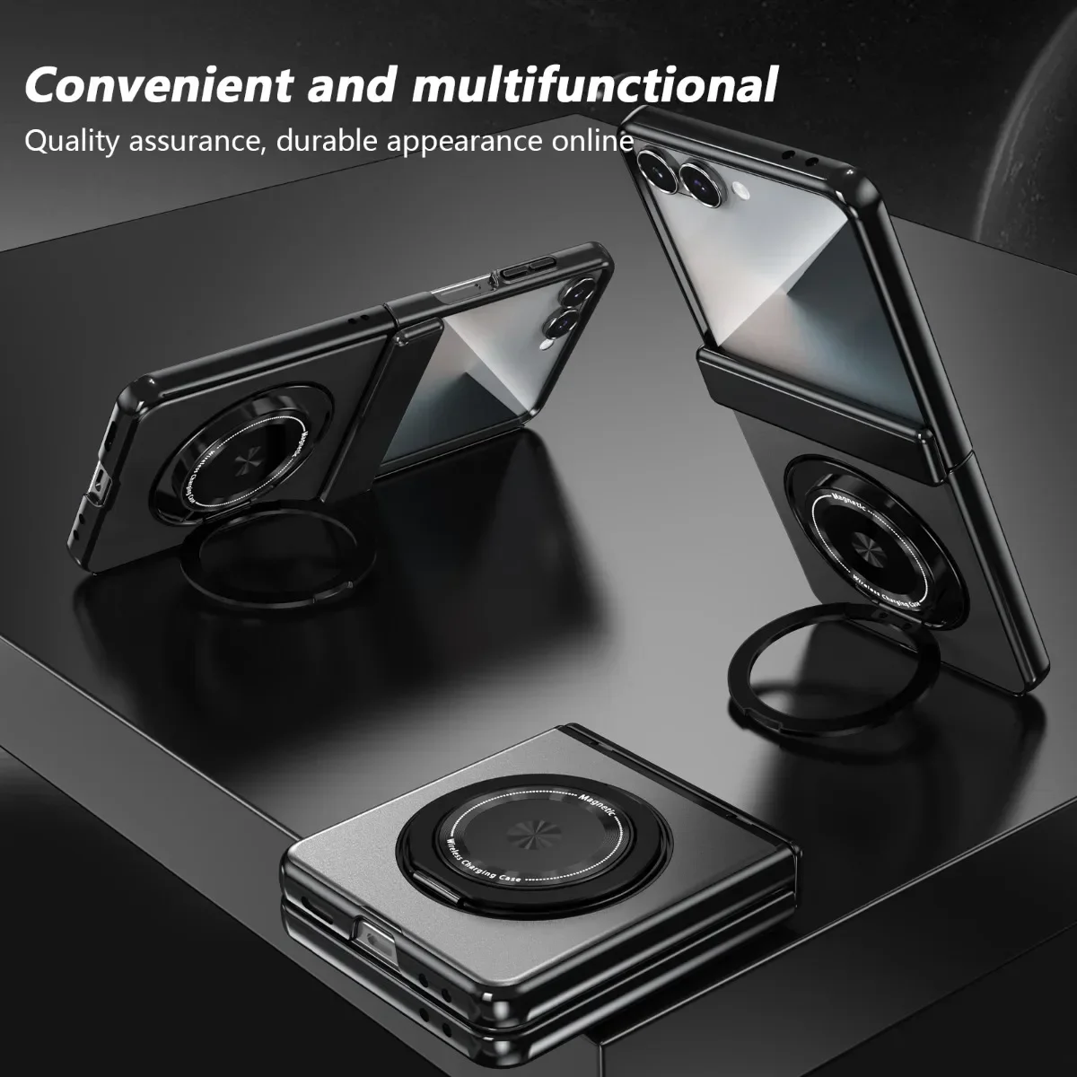 Вращающийся на 360° чехол-держатель с магнитным кольцом для Samsung Galaxy Z Flip 7 fe 6 5 4 3, чехол для телефона с защитой шарнира из закаленной пленки