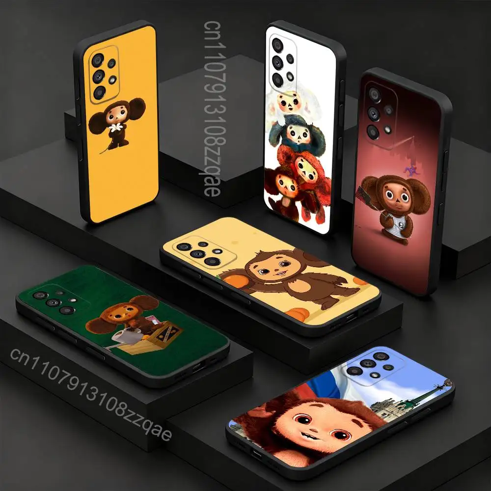 

Cartoon C-Cheburashka-es For Samsung S 26,25,24,23,22,30,21,10,9,Ultra,Plus,Lite,FE,4,5G Phone Case Black Soft Case