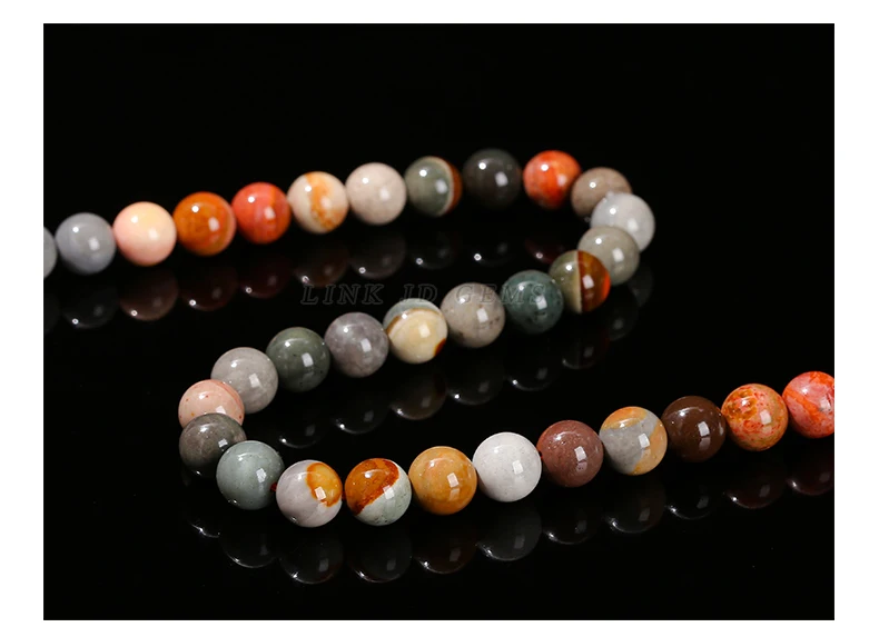 6 8 10 mm Naturstein Amerika Picture Jasper Steinperlen, runde lose Spacer für Schmuckherstellung, DIY Halskette, Armband, Zubehör – Detail 8