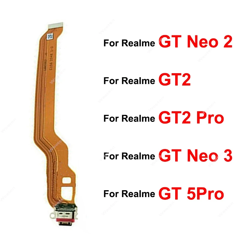 Untuk Realme GT 2 5 Pro GT Neo 2 3 GT 2 Master Explorer Dok pengisi daya USB kabel fleksibel pengisi daya Port konektor bagian pita fleksibel