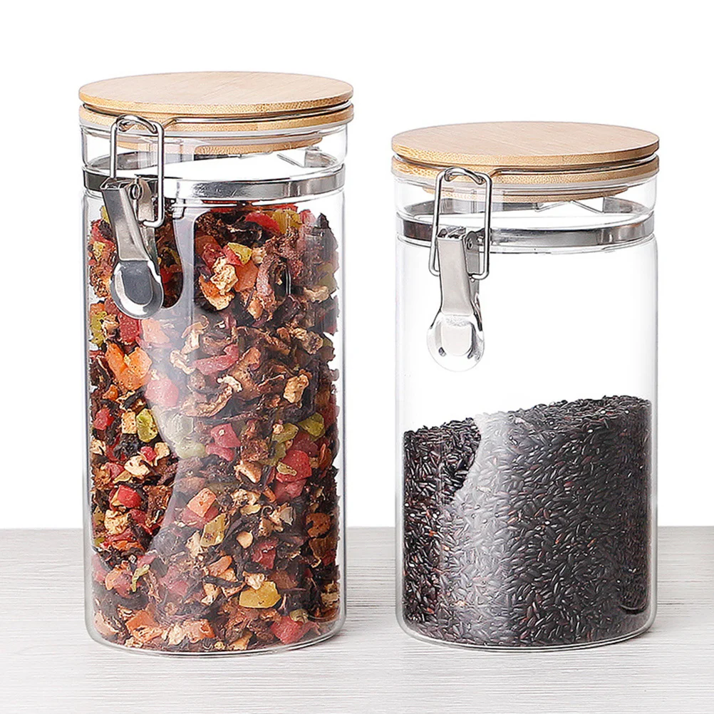 

800Ml Seasoning Storage Jar Transparent Airtight Kitchen Container for Food Grains Nuts Tea Coffee Beans Snacks Dry Goods Seal