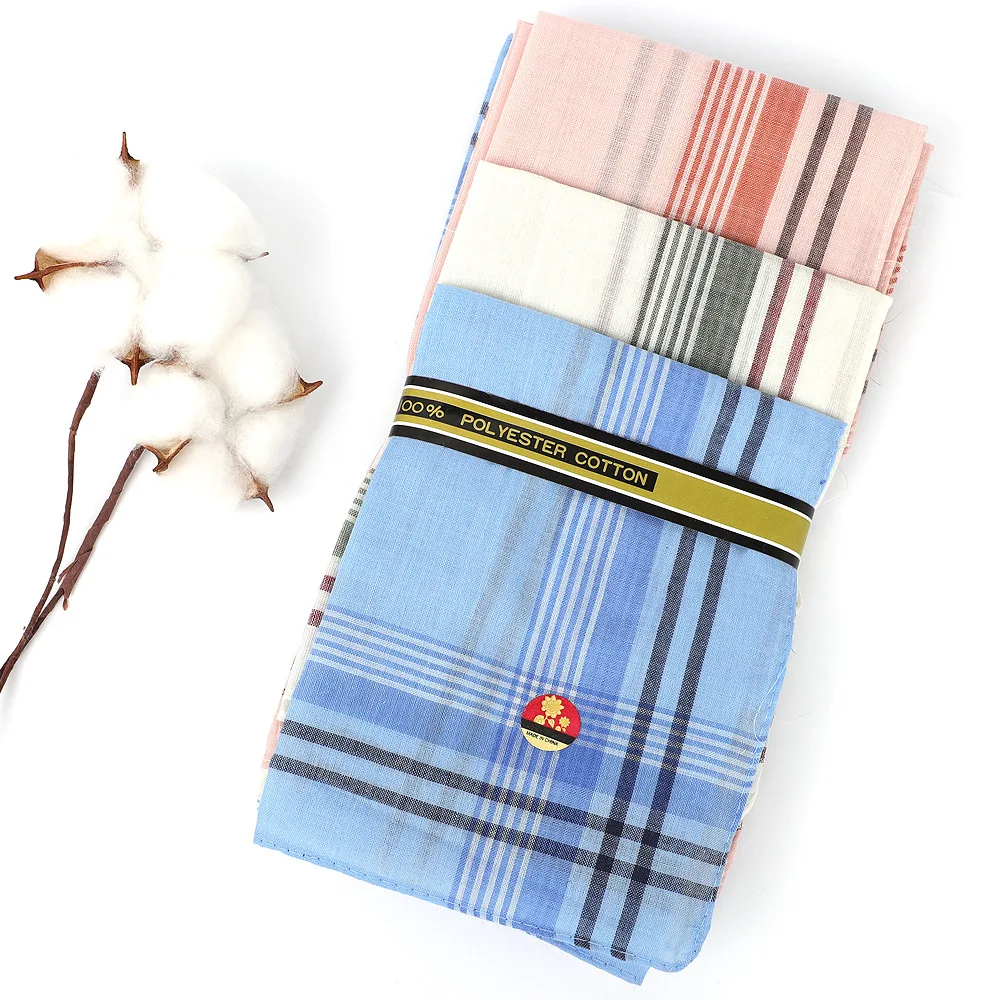 12Pcs Classic Polyester Handkerchief Set, Vintage Style