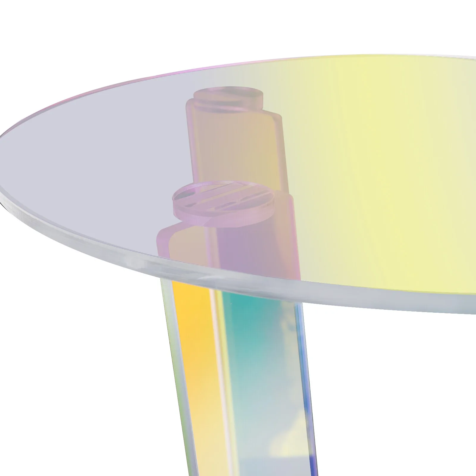 طاولات المقهى، طاولة قهوة أكريليك قزحية، طاولة جانبية حديثة لغرفة المعيشة مقاس 17.7 × 20.3 بوصة #4