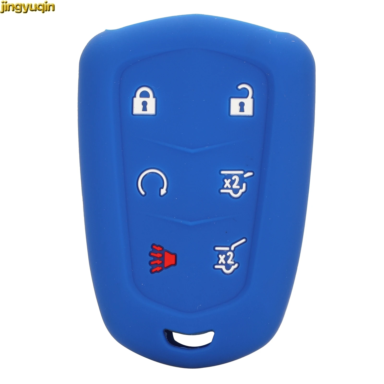 Jingyuqin Remote Car Key Silicone Case Cover For Cadillac Escalade 2015-2016 6 Buttons Colorful Protection No Logo