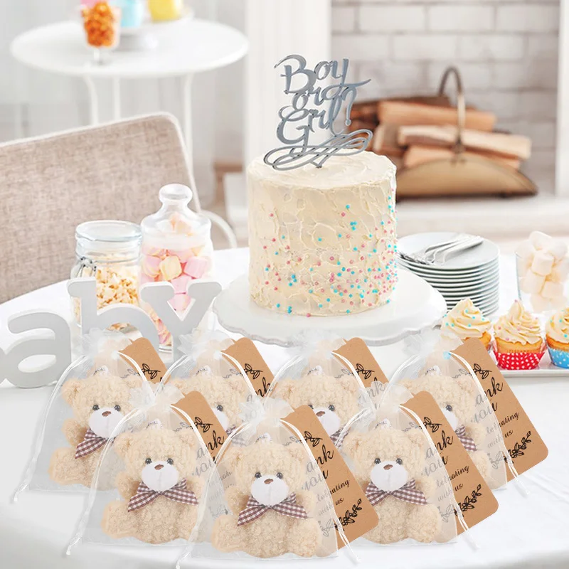 3/6/10/12/18/20er-Set Bären-Geschenkset mit Organzabeutel und Karte für Vollmondfeier, Hochzeitsdekoration, Geburtstagsfeier, Gastgeschenk – Detail 1