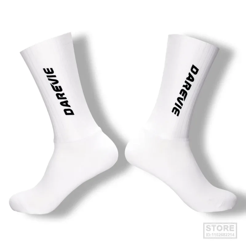 Darevie High Cycling Socks Aero Speed Sock Pro Sports dla mężczyzn Antypoślizgowa, oddychająca sportowa kontrola wilgoci