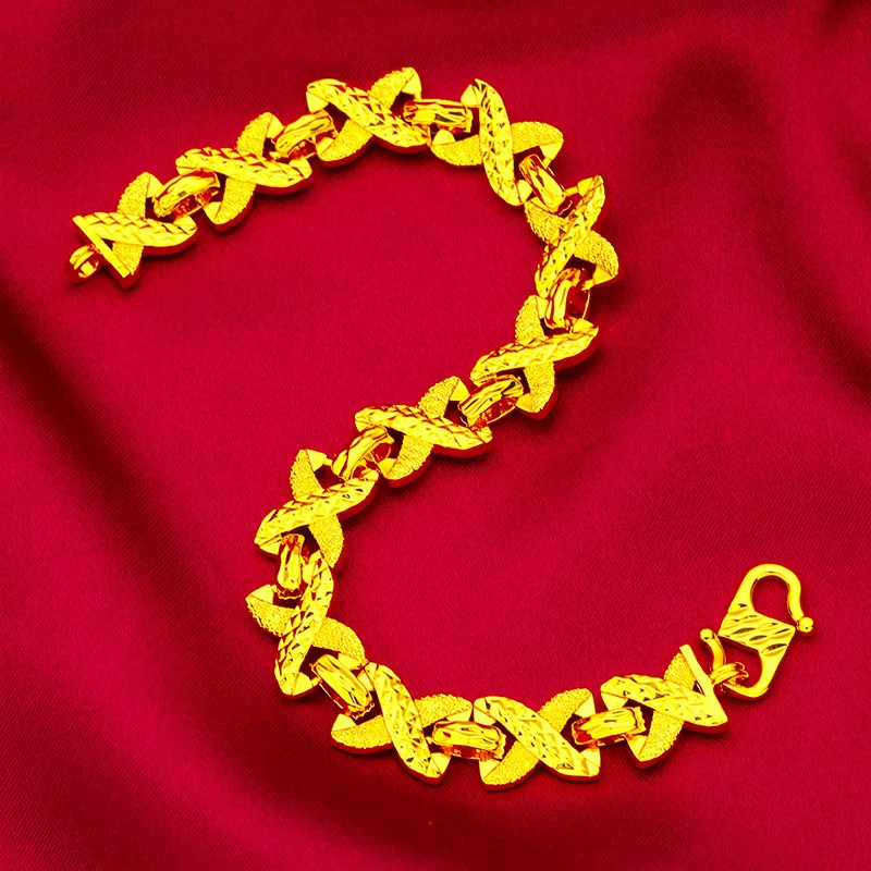 Fashion Bracelet Women's 24K Gold AU999 - Wrist-fitting, high-end minimalist design, elegant meaning, for wearing & gifting