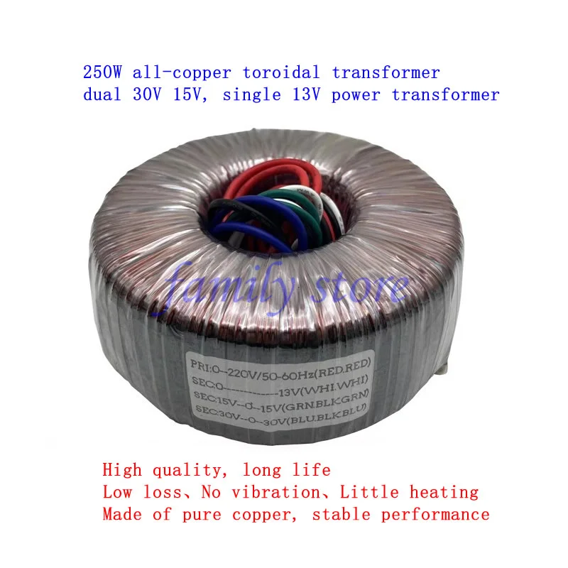 Power amplifier and preamplifier board 250W all-copper toroidal transformer, dual 30V dual 15V, single 13V power transformer