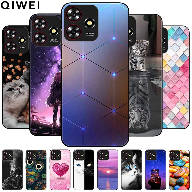 For ZTE Axon 50 Lite Case Soft Silicone Cartoon Shockproof Cover for ZTE 8050 TPU Coque Cute Cat Funda On For Axon50 Lite 50LITE