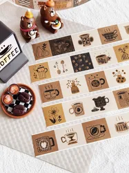 Enjoy Coffee And Tea Die Cut Washi Tapes Craft Supplies DIY Scrapbooking Card Making Decorative Plan Sticker