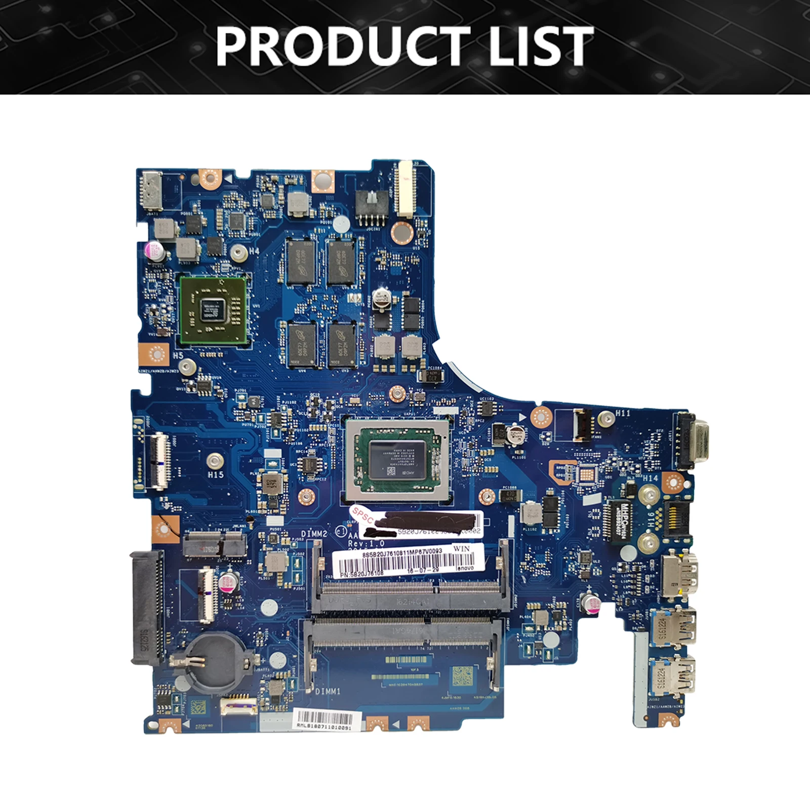 

LA-C285P Mainboard For Lenovo IdeaPad 500-14ACZ Laptop motherboard with CPU A10-8700P GPU V2G 100% Fully Tested