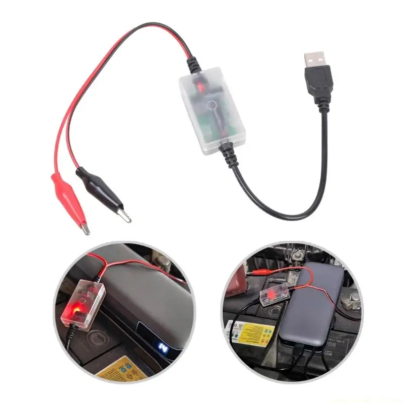 

F62C Emergency Car Battery Charging Cable Flexible Power Cable with Intelligent Clamps and LED Light for 12V Vehicles