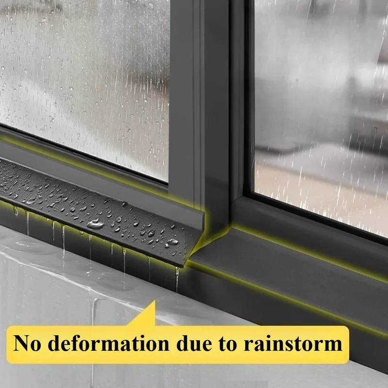 1m Home Window Water Blocking Bar Sliding Window Rain Weatherstrip Balcony Insulation Windproof Sealing Strip Flashing Board