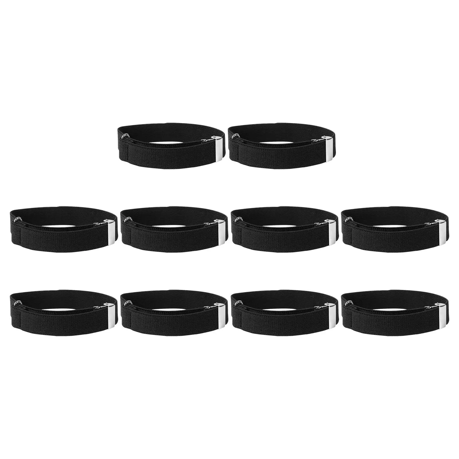 

5 пар эластичных черных унисекс-держателей для рукавов рубашек, регулируемые, нескользящие, для активного движения и офиса