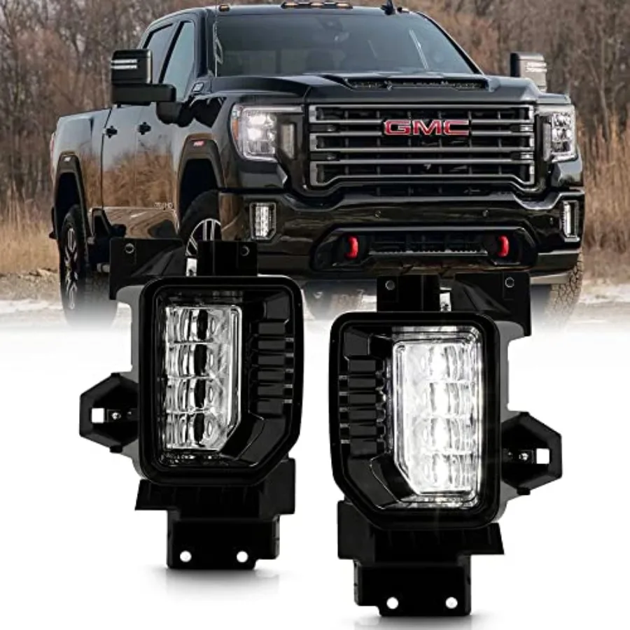 

2020-2023 GMC Sierra 2500HD 3500HD LED Bumper Fog Lights Driving Lamps with Switch Replacement Left Right Black