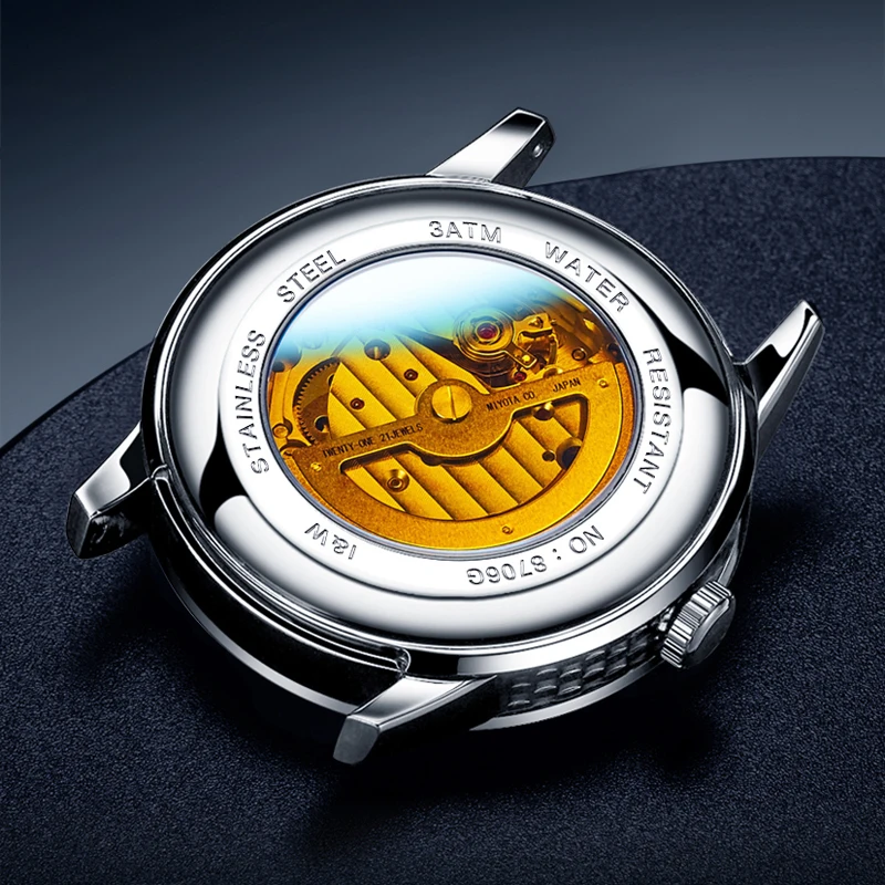 Carnival Brand I&W High-End Series Tourbillon Watch Men Stainless Steel Sapphire Luminous MIYOTA Movement Mechanical Watches Men - view 3