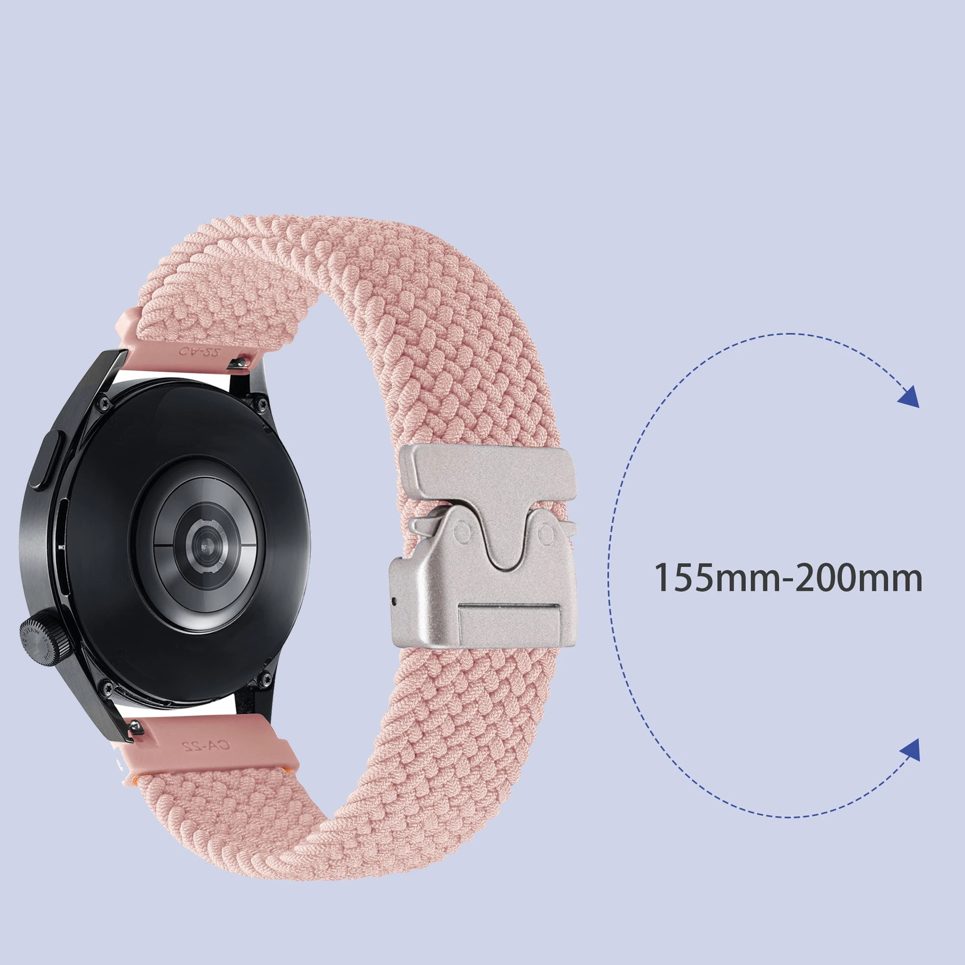 20/22 مللي متر المظلة مشبك المنسوجة حزام دعوى ل دعوى لساعة سامسونج 5/6/7 وسلسلة ساعات هواوي المنسوجة حزام النايلون
