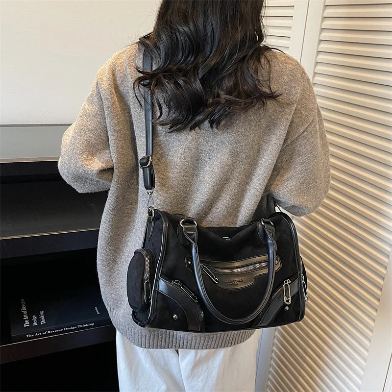 Tas Selempang Motif Leopard 2025, Tas Selempang Luas, Tas Jinjing Kasual Wanita untuk Siang dan Malam, Tas Selempang Minimalis, Bertekstur