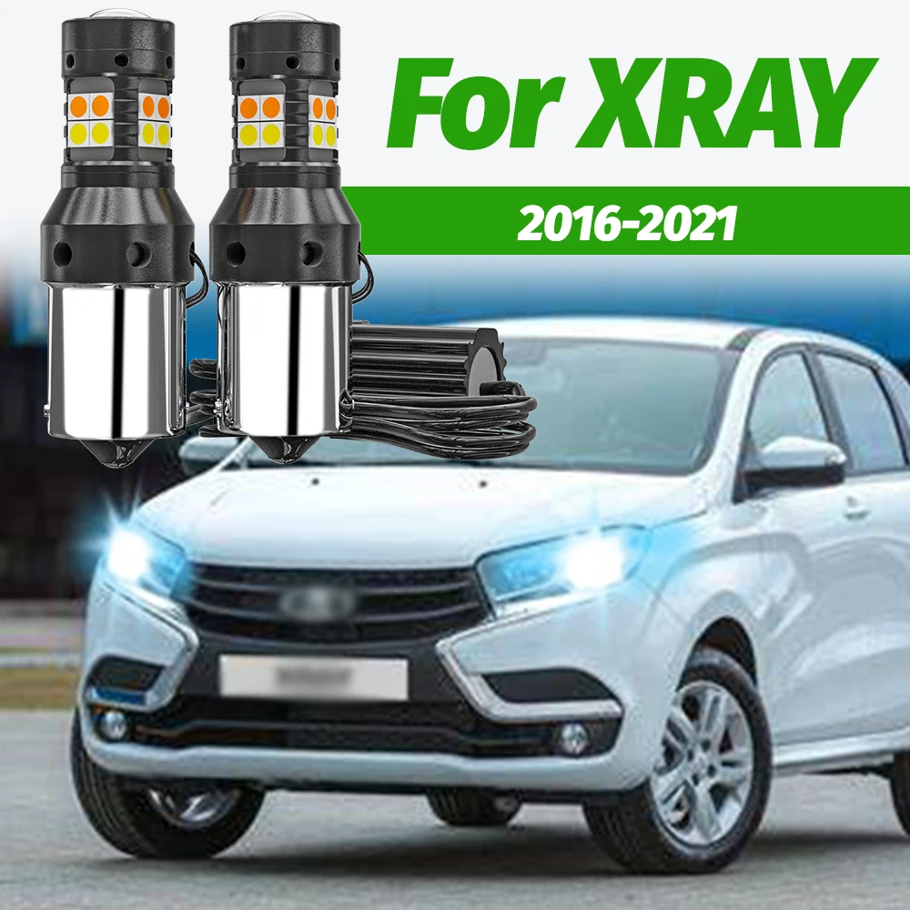 

2pcs Dual Mode Turn Signal+Daytime Running Light Accessories LED DRL For Lada XRAY 2016-2021 2017 2018 2019 2020