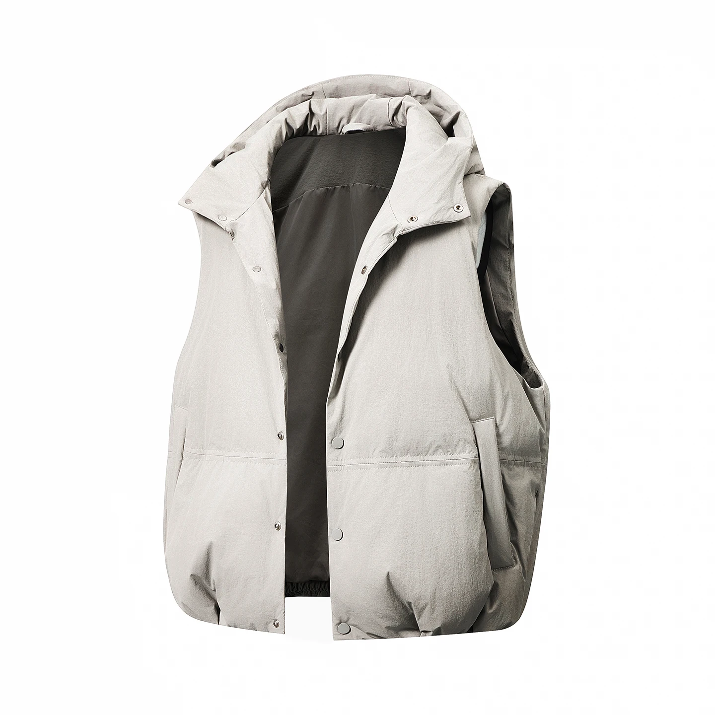 

Новый мужской пуховый жилет для осени и зимы, уличная одежда с капюшоном, молодежный жилет с наполнителем из пуха, белый, повседневный стиль