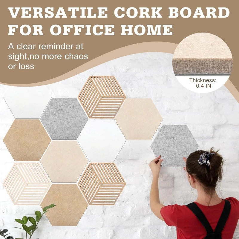 12Pcs Hexagonal Hollow Polyester Fiber Acoustic Panels Self Adhesive Felt Wall Sticker Sound Absorbing for Home Office Studio