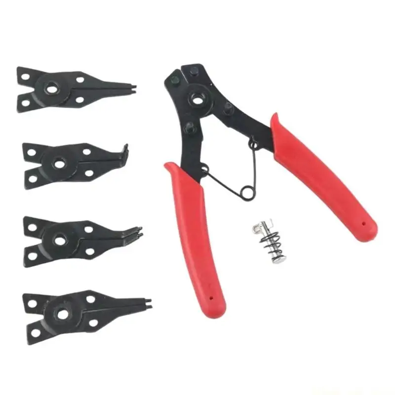 A2BE 4 in 1 Rings Pliers Double Purpose Circlip Pliers Carbon Steel Removing Reassembling Hand Tool for Internal