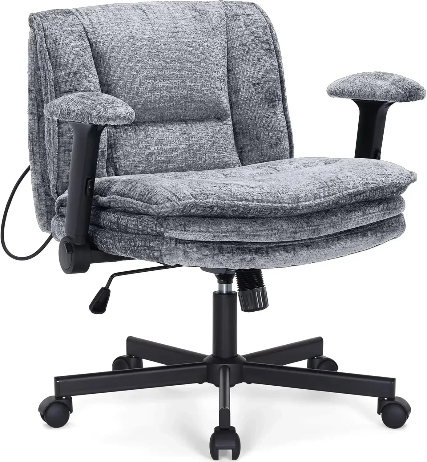 [New Arrival, Limited Stock!]Cross Legged Office Chair With Three Layer Cushions Dynamic Airbag Lumbar Support Wide Seat Comfy D