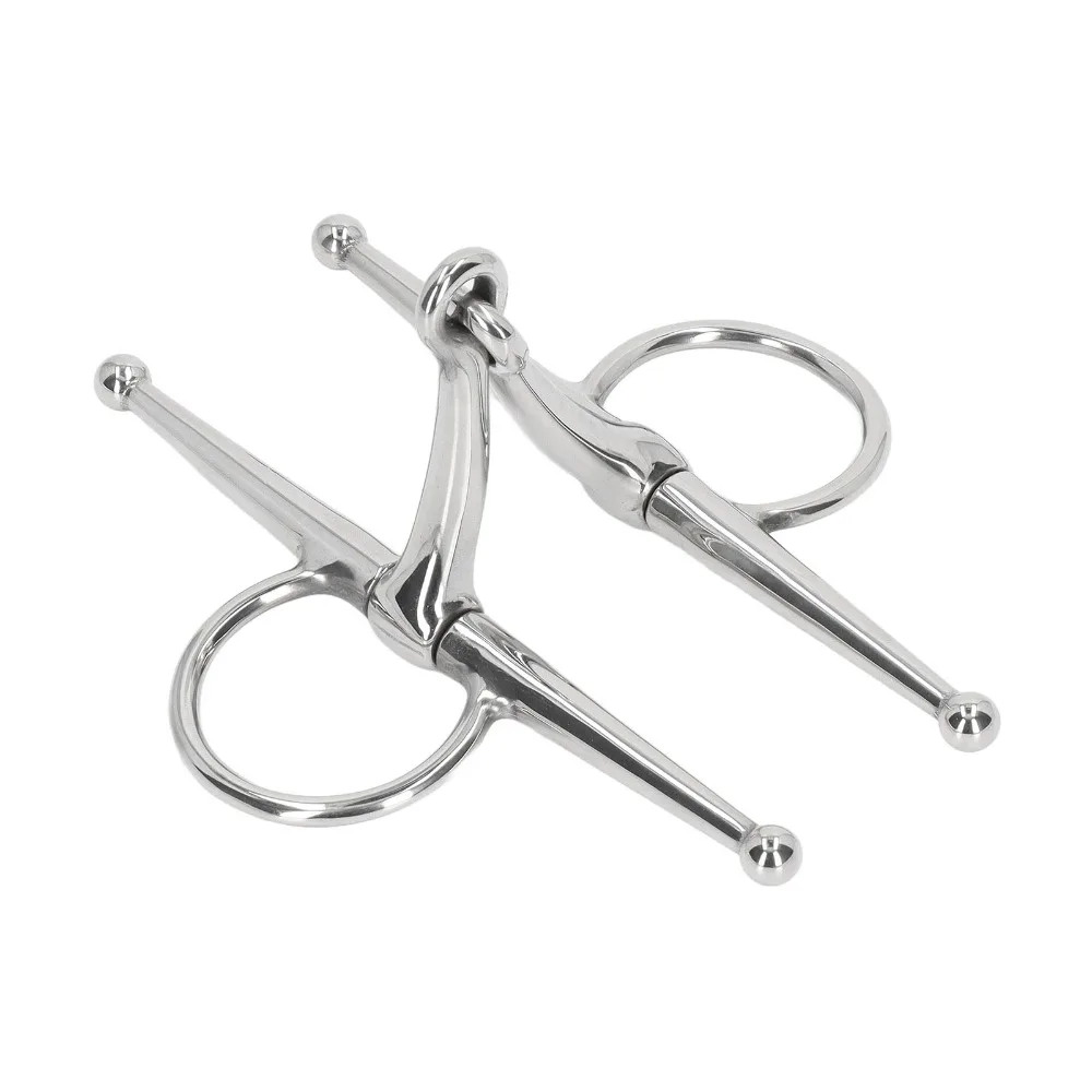 Sturdy Stainless Steel Horse Snaffle Bit Ring Style Durable Full Cheek Bit Lightweight Jointed Design Horse Mouth Bit Horse
