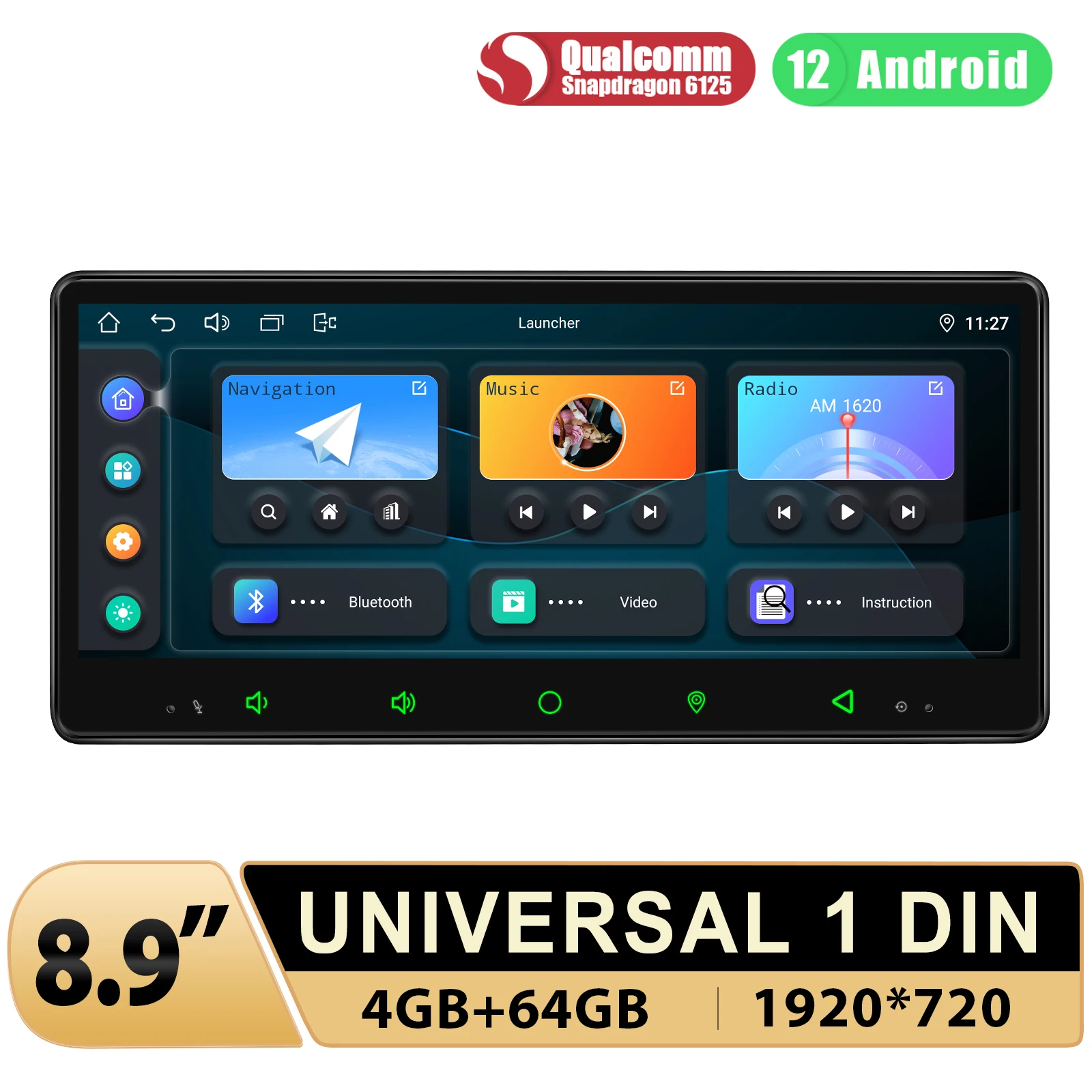 

JOYING Newest 8.9"1920*720 Android 12.0 Car Radio Stereo Universal Single Din Head Unit Multimeida Player With Carplay HDMI