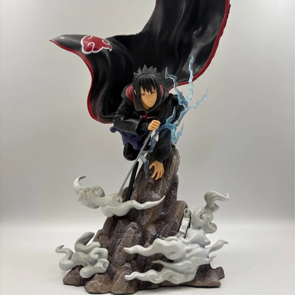 

Naruto Sasuke Uchiha Anime Figure 43cm Static Cape Scene GK Collectible Display Model Ornament Premium Limited Edition Fans Gift