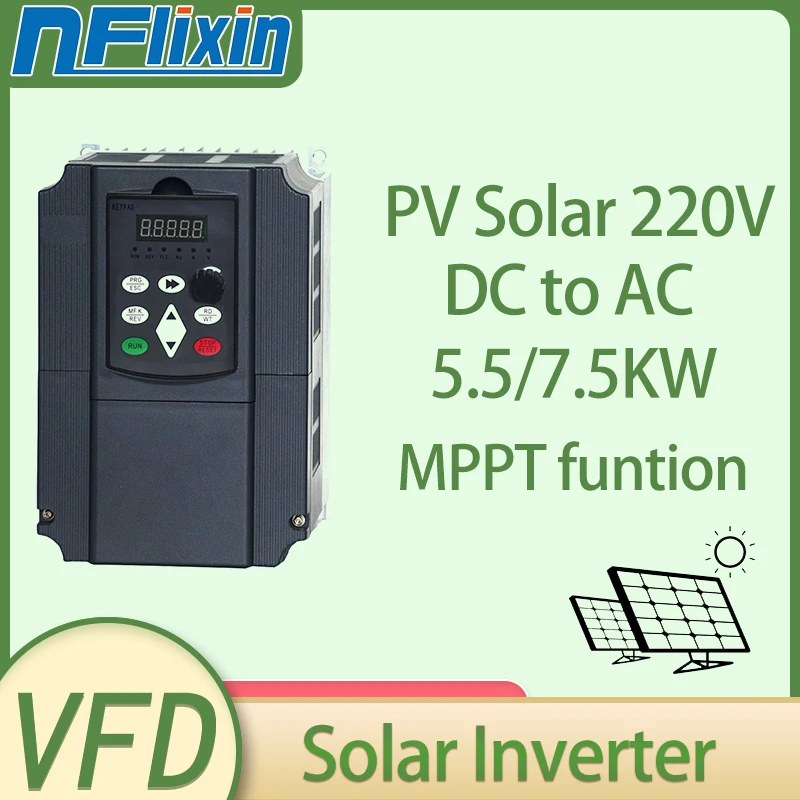 

HOT Frequency converter 380V 1.5/2.2/4/5.5/7.5KW Photovoltaic solar inverter DC to AC three-phase converter VFD