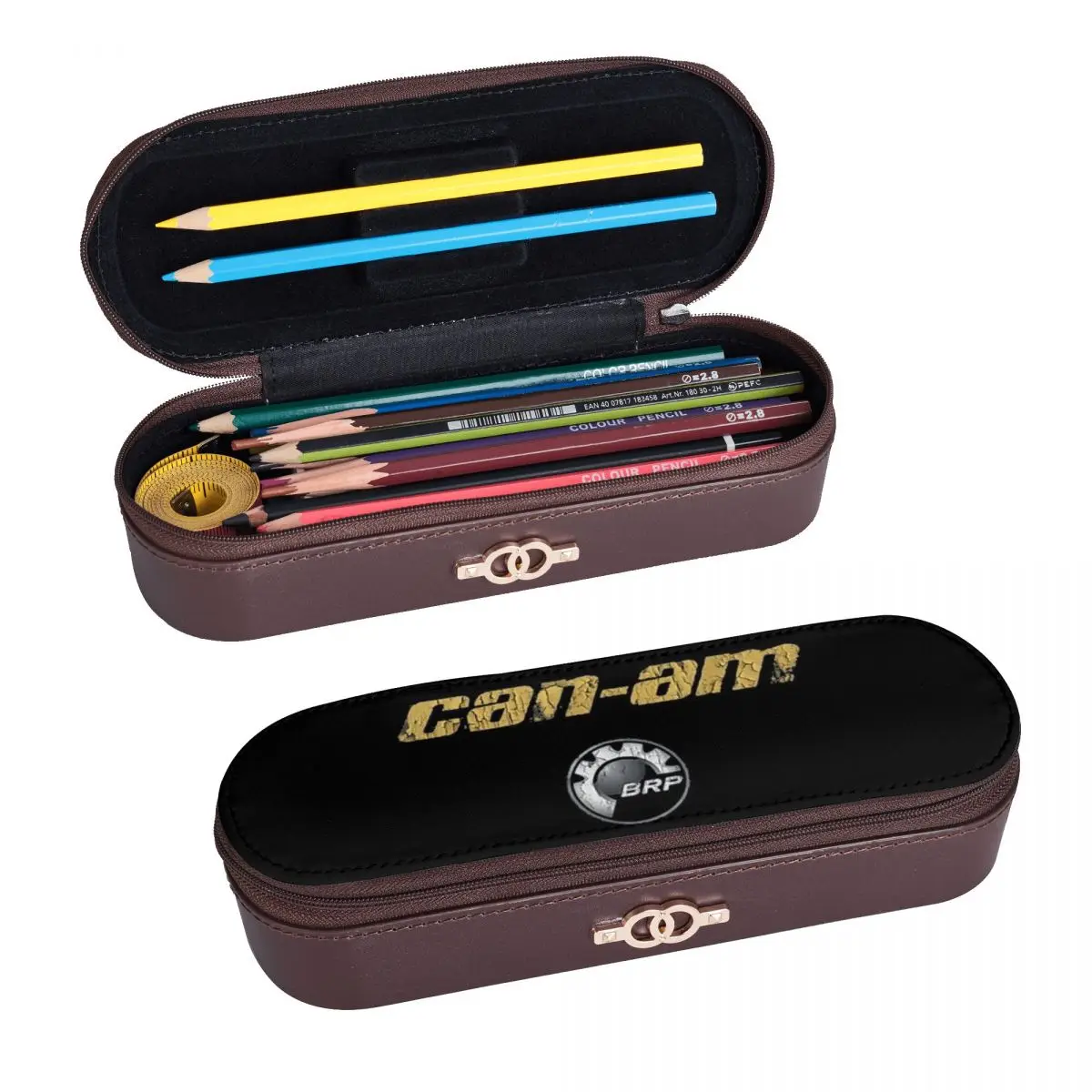 Can-Am BRP Motorcycle  Leather Pencil Cases Pencil Pouch Storage Stationery Supplies Pen Box Pencil Bag for Students Gifts