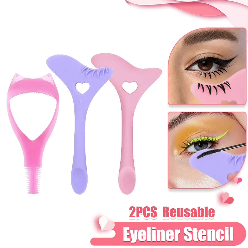 Silicone Eyelash Assist Device Eyeliner Stencils Eyeliner Assistant Waterproof Eyelash Fitting Applicator Woman Makeup Tools