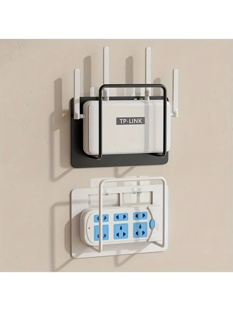 1 Stück Wandmontage-Router-Regal - Eisenhalterung Multifunktionales Heim-Büro-Nachttischregal für WLAN-Router-Box-Aufbewahrung Einfache Installation Ohne Bohren