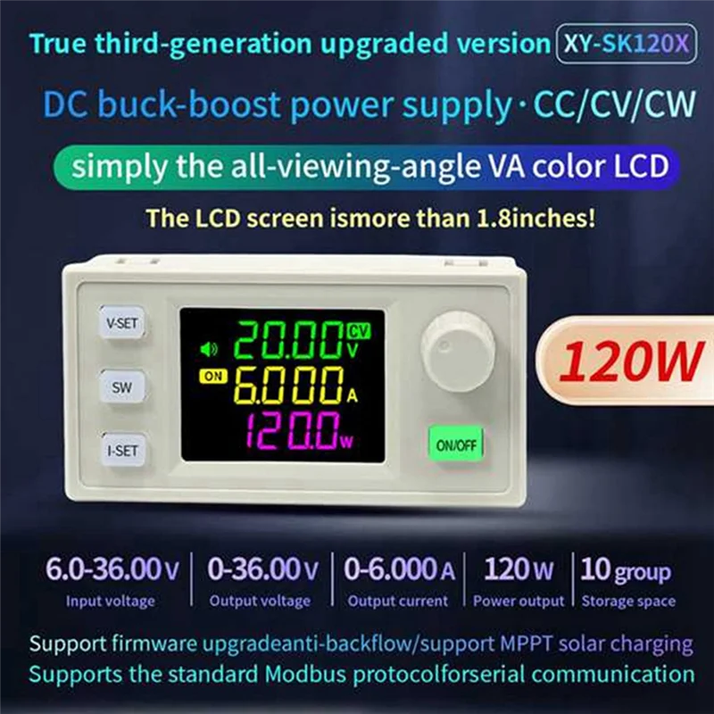 

【T07A】SK120X CNC DC Regulated Power Supply+ WIFI Module DC-DC Step Up/Down 120W Bench Converter 6-36V To 0-36V USB Stabilized