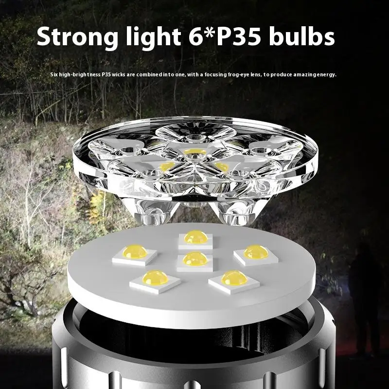 Mini linterna LED recargable, luz de emergencia para acampada con luces laterales y cola de pantalla con imán para explorar acampar