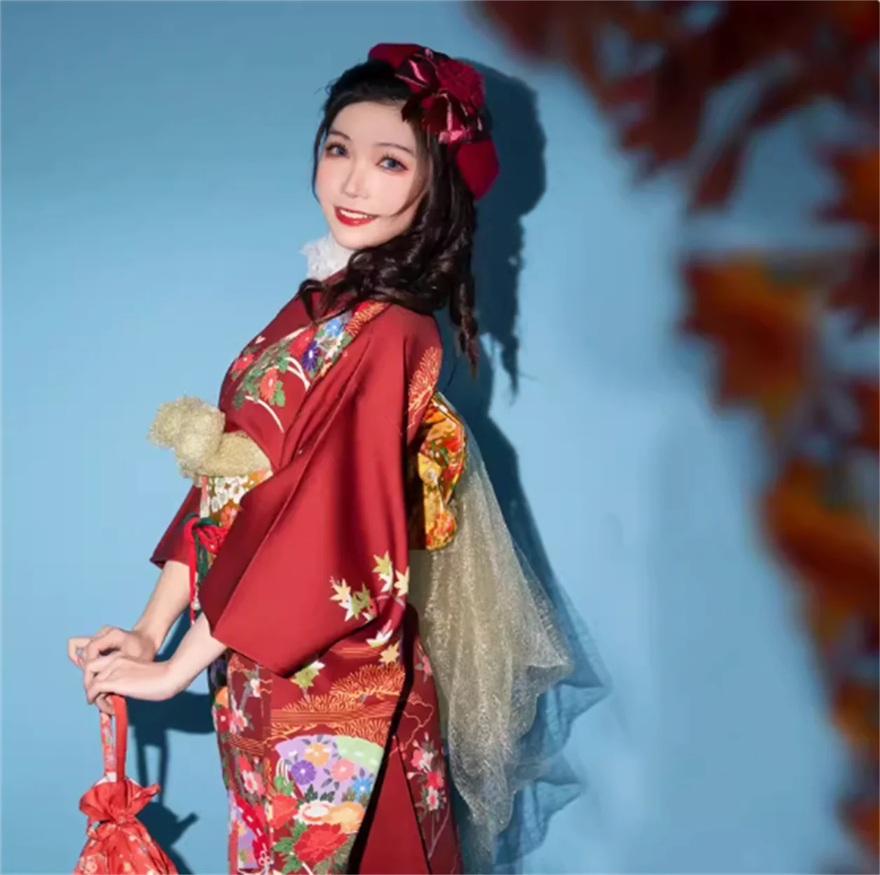 

Japanese kimono formal attire with vibrating sleeves, traditional 160 length suit