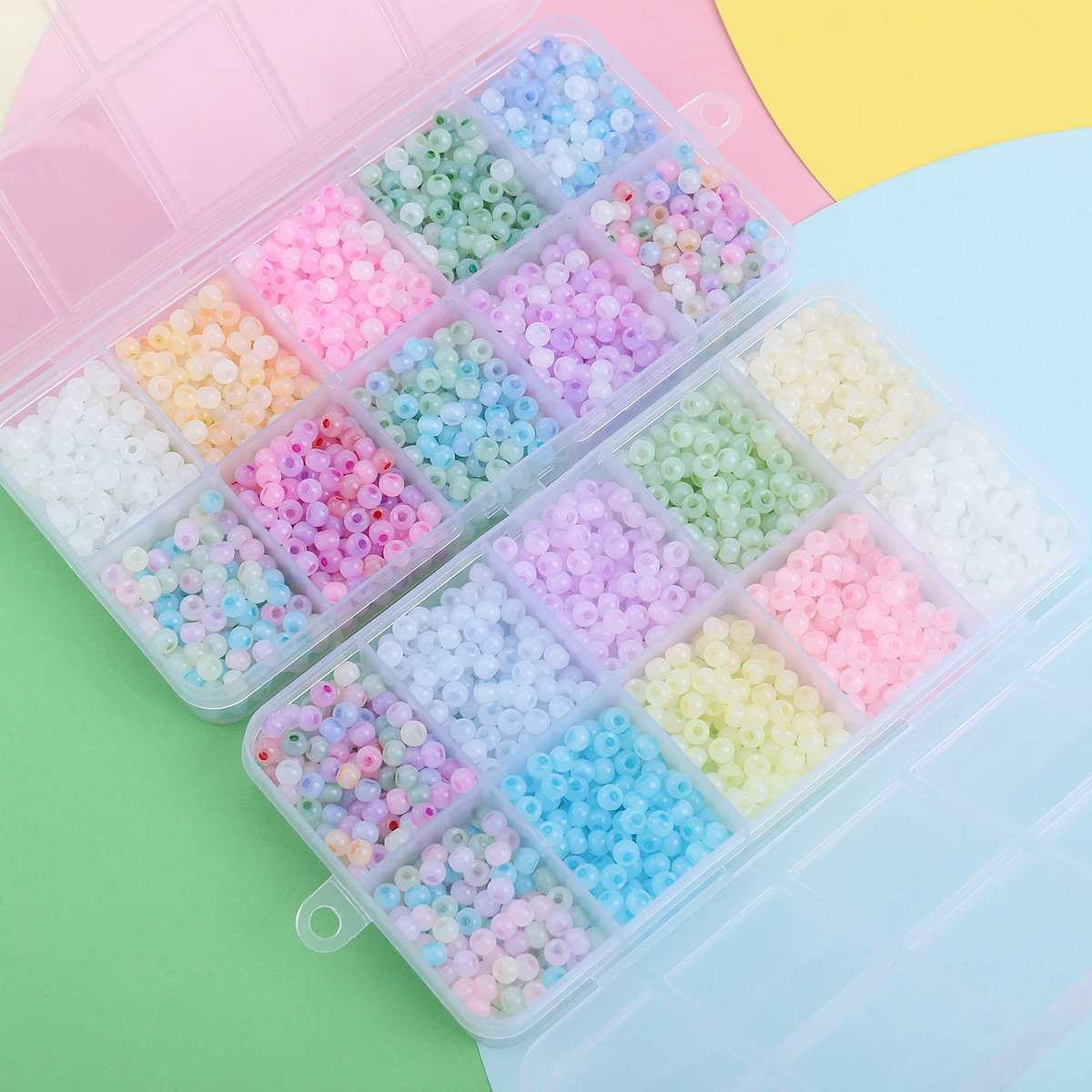 1500Pcs 4mm Cat Eye Stone Ice Glass Beads Loose Spacer Seed Beads Needlework DIY Handmade Charms Bracelets Necklaces Accessories