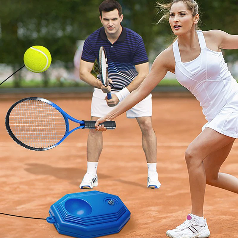 Alat bantu latihan tenis tugas berat, alat bantu latihan tenis dengan tali elastis, melatih sendiri, mitra latihan tenis Rebound