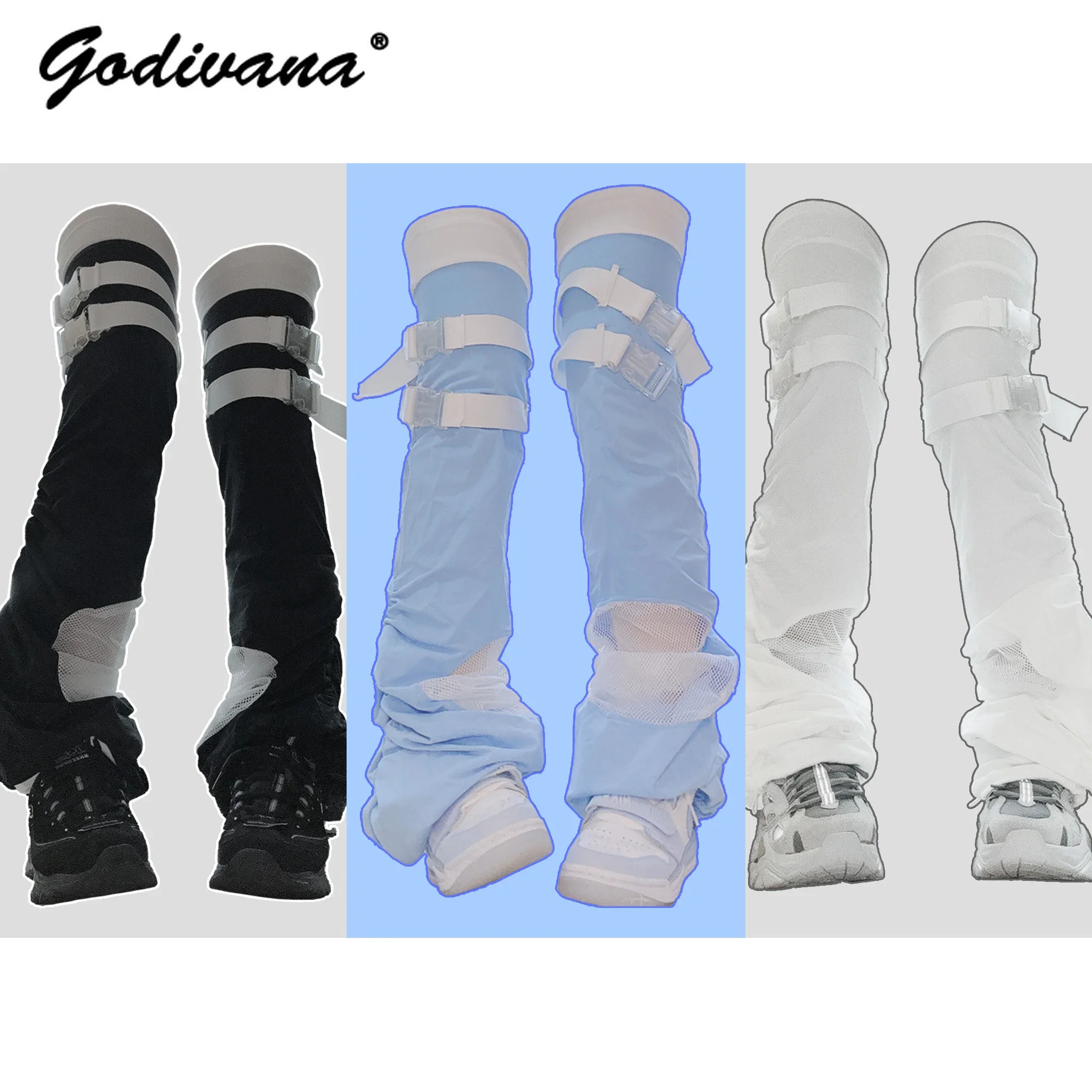 

Ultralong Overknee Leg Warmer Y2k Girl Female Handmade Functional Stitching Lock Thin Spring and Summer Stretch Foot Sock