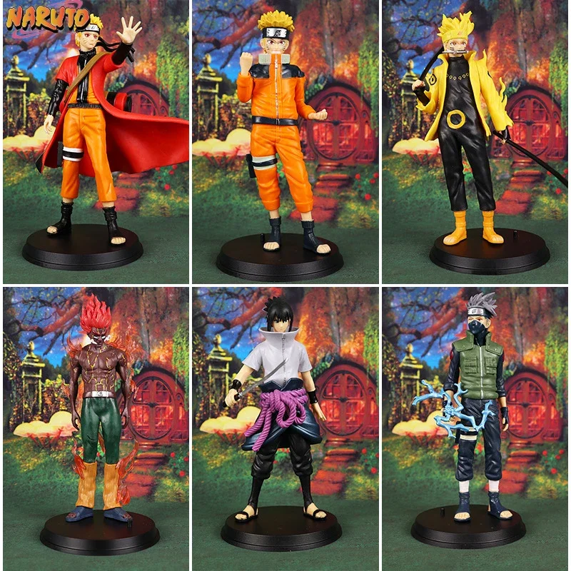 Figura de Anime Naruto movible, modelo de Naruto Sasuke Guy, colección de muñecas, adornos a escala, juguetes de dibujos animados, regalo de cumpleaños y Navidad