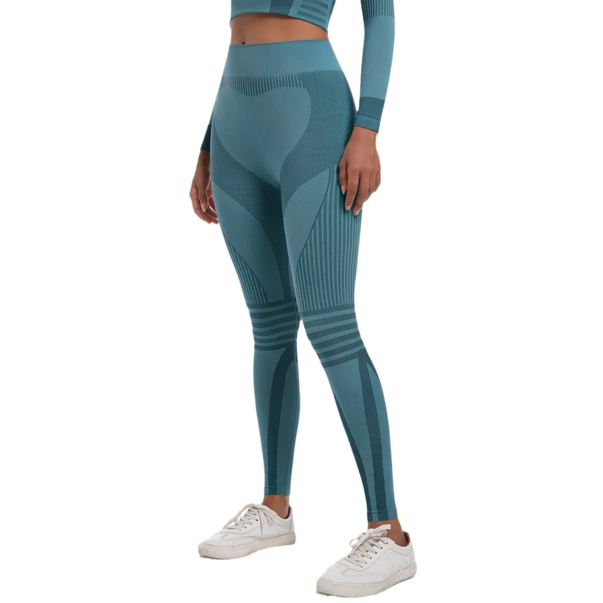 

New Seamless Knitted High Elastic Fitness Trousers Women's Breathable Quick-drying Outdoor Sports Running Cycling