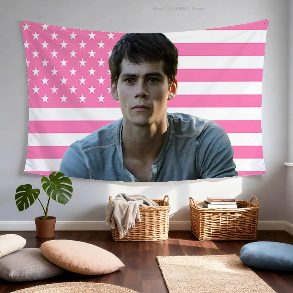 D-Dylan O B-Brien الوردي العلم الأمريكي نسيج راية لغرفة النوم في الهواء الطلق غرفة المعيشة مطعم بار جدار ديكور الطرف