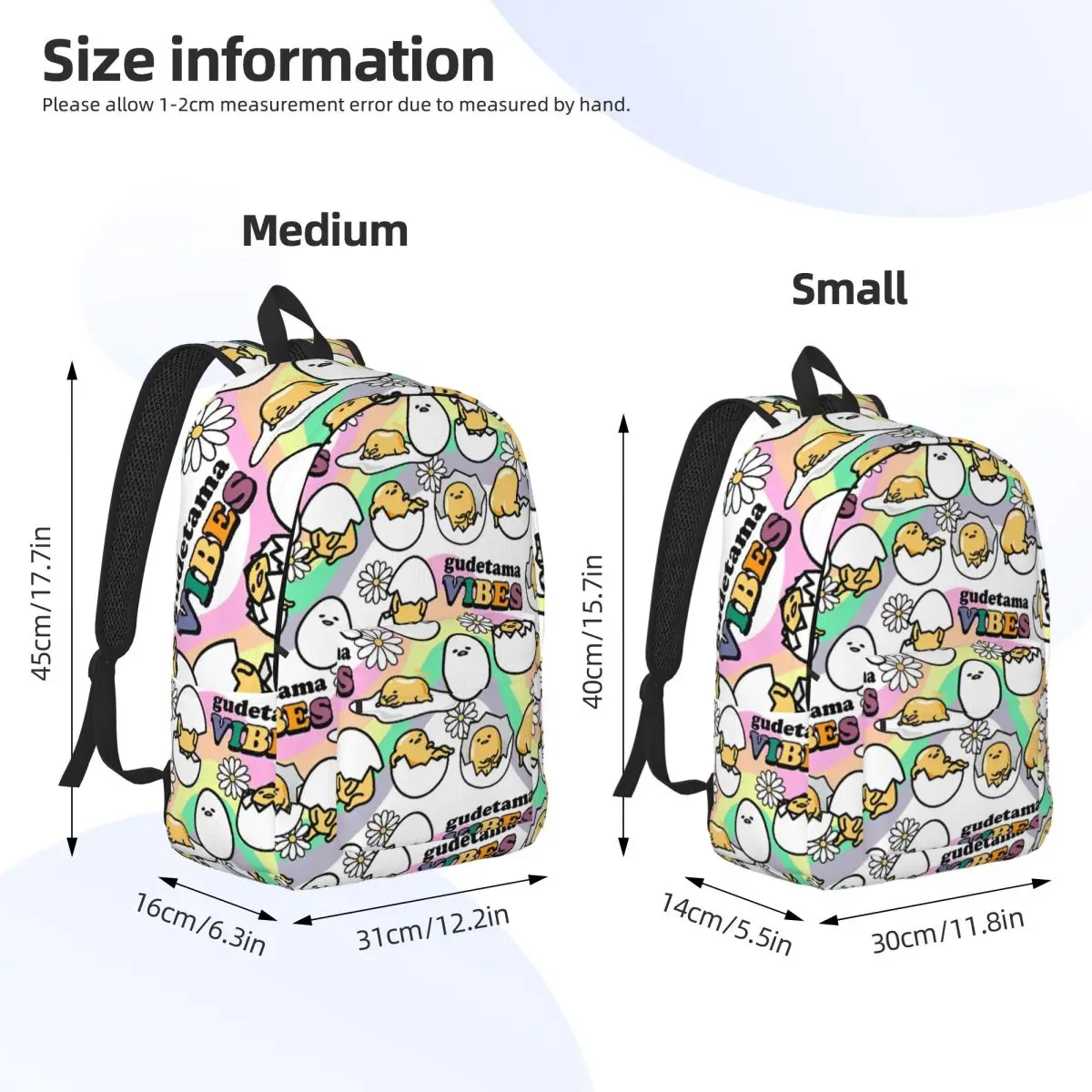 Mochila Gudetama para jardín de infantes, escuela primaria, estudiante, mochila de dibujos animados Kawaii, mochila deportiva para niños y niñas