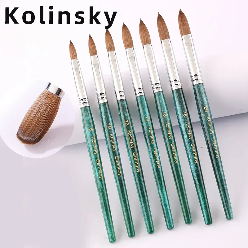 

TIANMI 100% Pure Kolinsky Nail Brush Green Starry Sky Manicure Nail Pen UV Gel Polish Extension Builder Painting Drawing Brushes