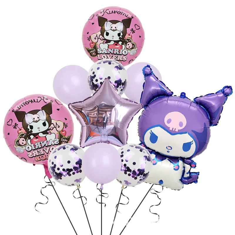 Ensemble de ballons Sanurgente, Cinnamoroll Kuromi My Melody, décoration de fête d'anniversaire mignonne, cadeau d'anniversaire Kawaii, ensemble de 10 pièces